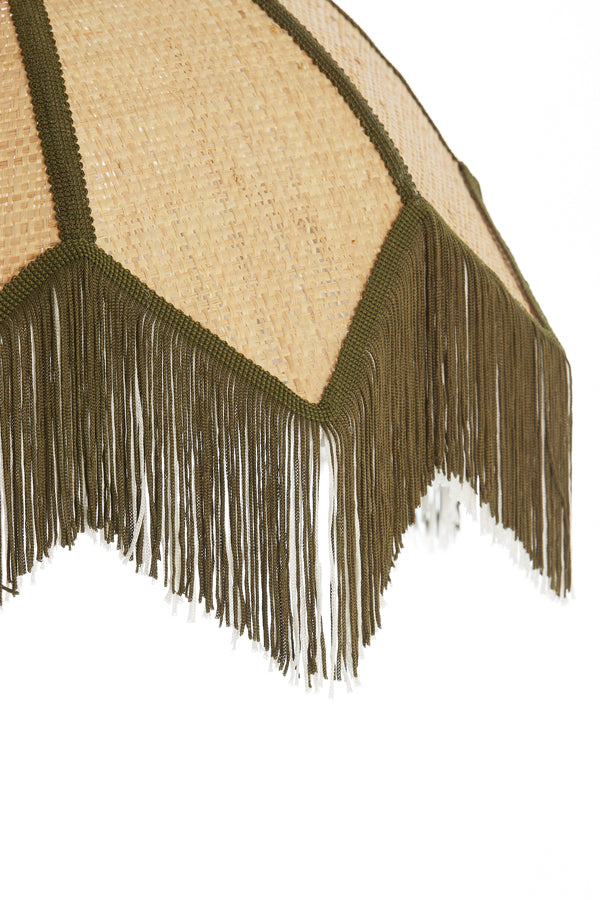 Hanging lamp 55x36,5 cm SULINA raffia natural+green