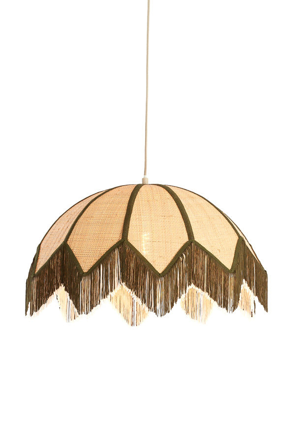 Hanging lamp 55x36,5 cm SULINA raffia natural+green