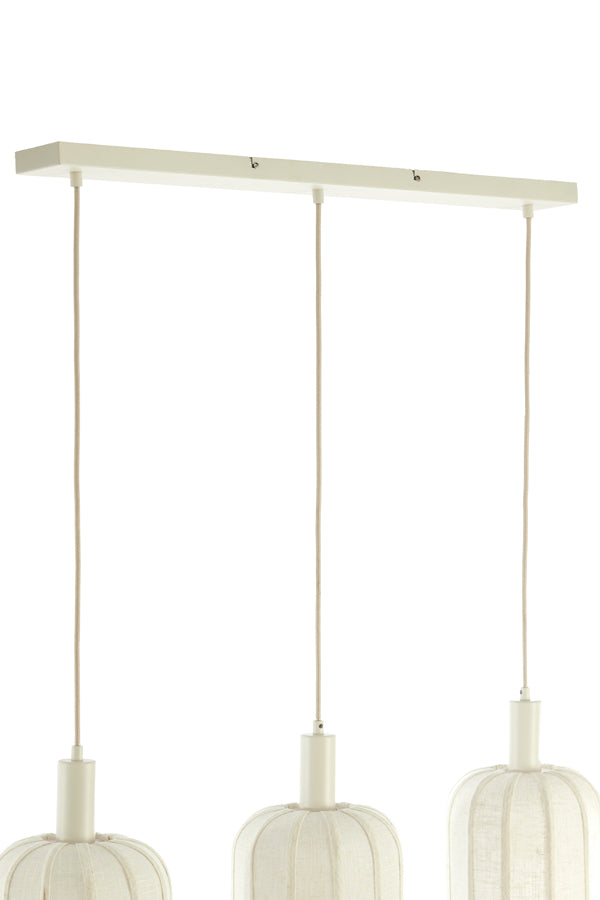 Hanging lamp 3L 80x21x34 cm TUFIA linen cream