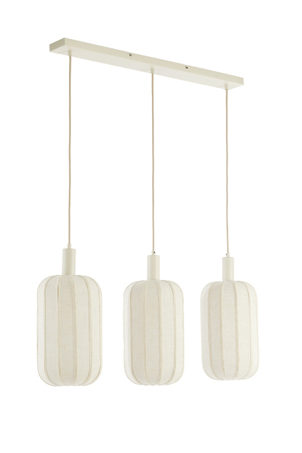 Hanging lamp 3L 80x21x34 cm TUFIA linen cream