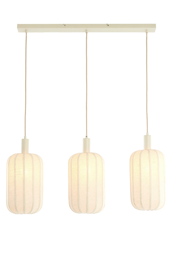 Hanging lamp 3L 80x21x34 cm TUFIA linen cream