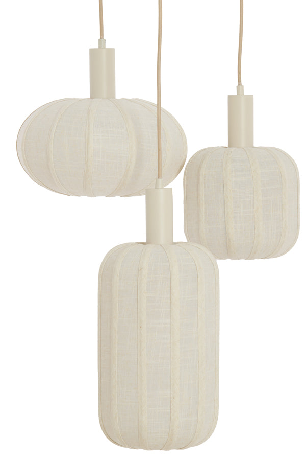 Hanging lamp 3L 38x34 cm TUFIA linen cream