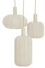 Hanging lamp 3L 38x34 cm TUFIA linen cream