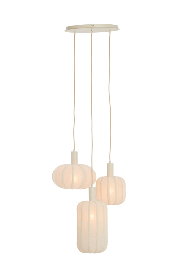 Hanging lamp 3L 38x34 cm TUFIA linen cream