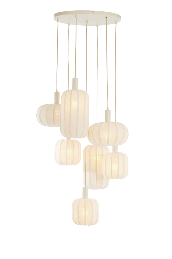 Hanging lamp 7L 53x135 cm TUFIA linen cream