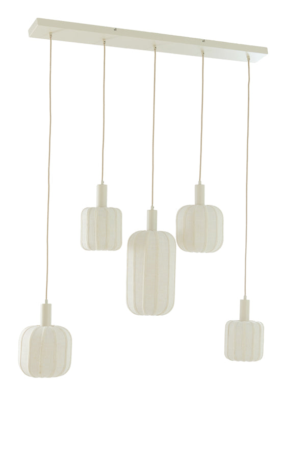 Hanging lamp 5L 105x19,5x123 cm TUFIA linen cream
