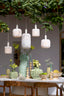 Hanging lamp 5L 105x19,5x123 cm TUFIA linen cream