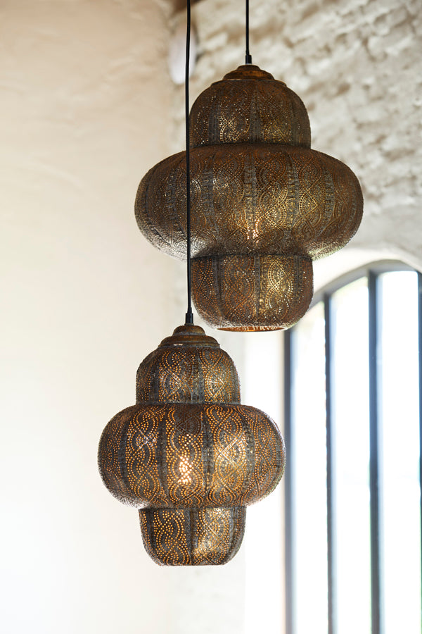 Hanging lamp 42x50,5 cm RYOTA brown gold