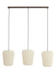 Hanging lamp 3L 103x30x143 cm BIBURY wood prt d brwn+white