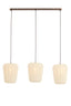 Hanging lamp 3L 103x30x143 cm BIBURY wood prt d brwn+white