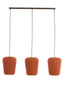 Hanging lamp 3L 103x30x143 cm BIBURY wood prt d brwn+terra