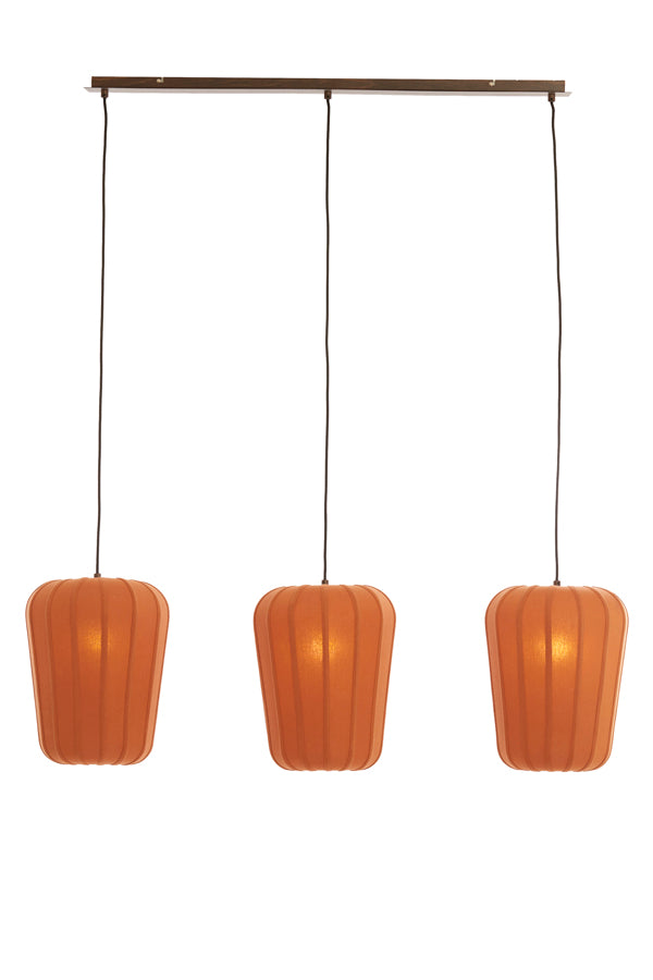 Hanging lamp 3L 103x30x143 cm BIBURY wood prt d brwn+terra