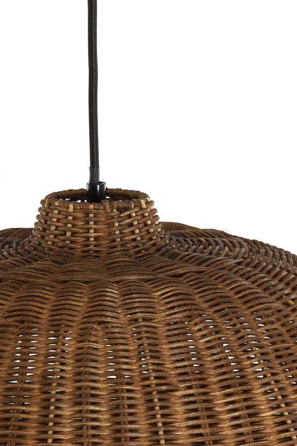 Hanging lamp 45x32 cm MELZOR rattan dark brown