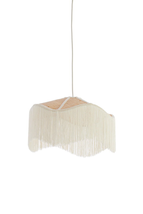 Hanging lamp 40x26 cm TIFFANY raffia natural+cream