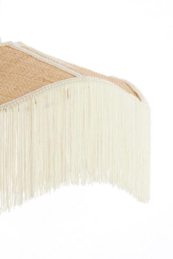 Hanging lamp 40x26 cm TIFFANY raffia natural+cream