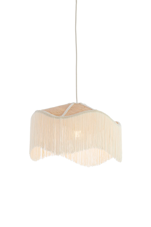 Hanging lamp 40x26 cm TIFFANY raffia natural+cream