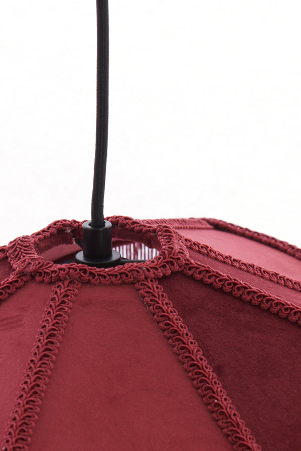 Hanging lamp 40x26 cm TIFFANY velvet burgundy
