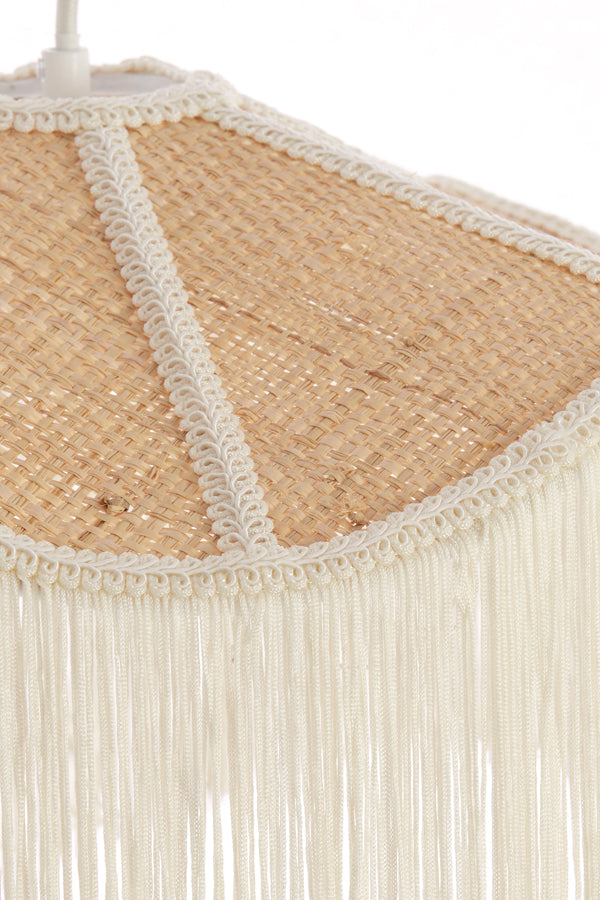 Hanging lamp 50x28 cm TIFFANY raffia natural+cream