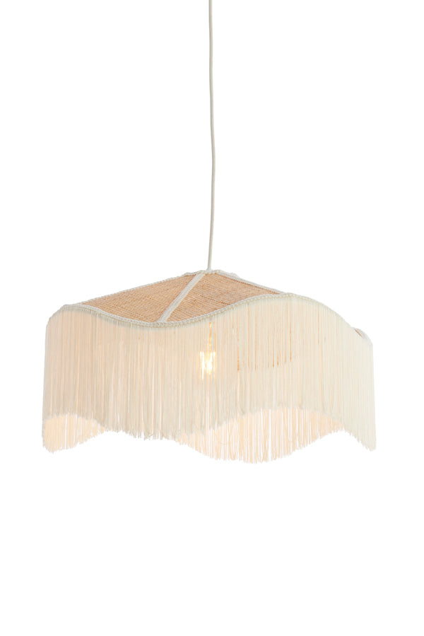 Hanging lamp 50x28 cm TIFFANY raffia natural+cream