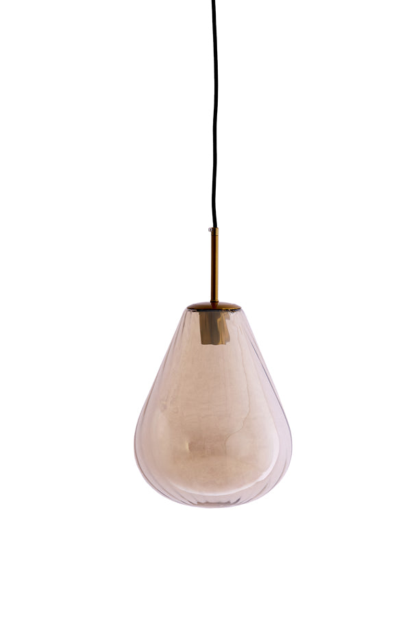 Hanging lamp 25x32 cm LEONA antique bronze+glass amber