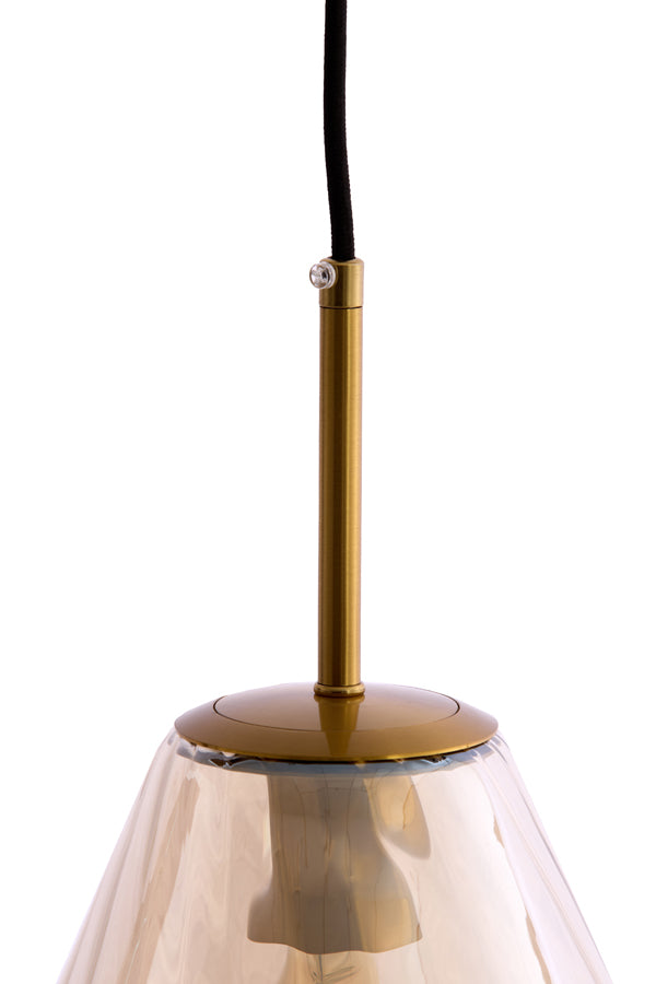 Hanging lamp 25x32 cm LEONA antique bronze+glass amber
