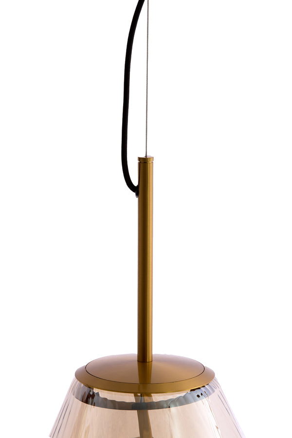 Hanging lamp 40x50 cm LEONA antique bronze+glass amber