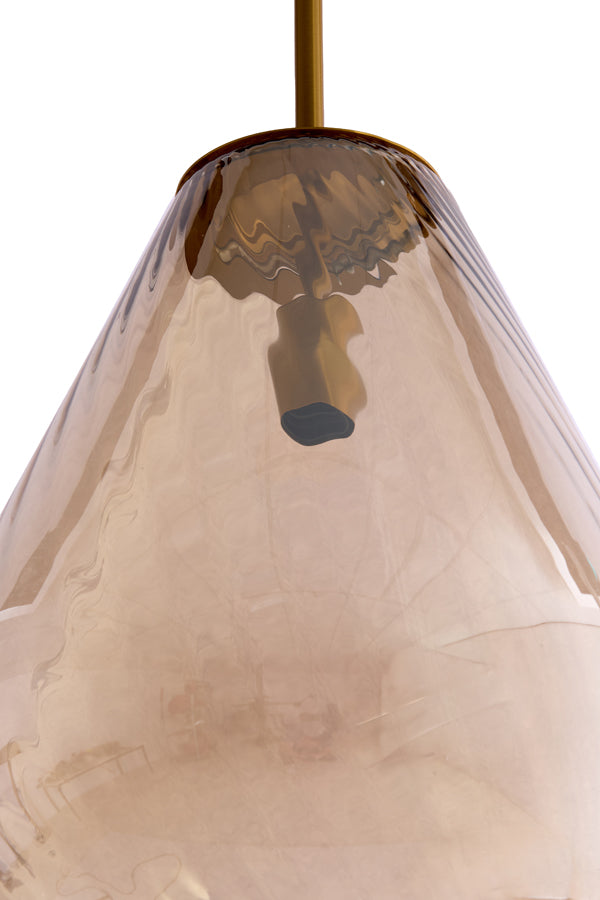 Hanging lamp 40x50 cm LEONA antique bronze+glass amber
