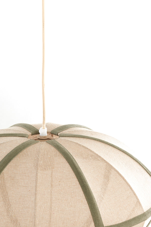 Hanging lamp 49x25 cm MIRELYS natural+olive green