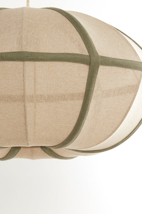 Hanging lamp 49x25 cm MIRELYS natural+olive green