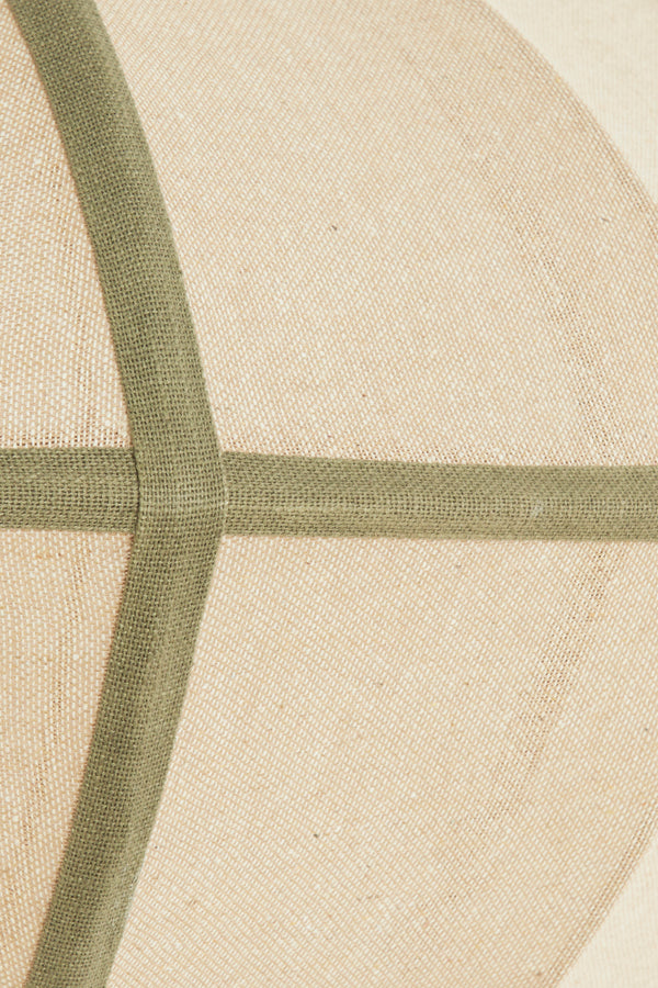 Hanging lamp 61x30 cm MIRELYS natural+olive green