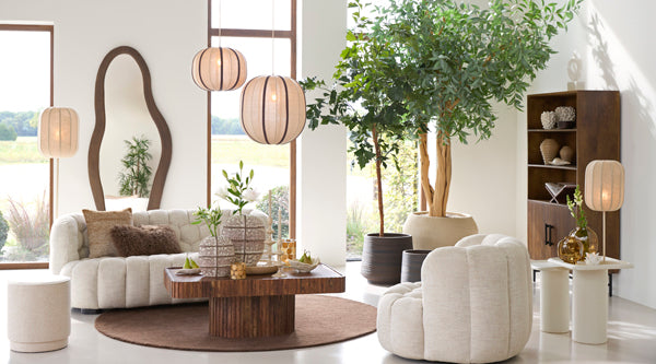 Hanging lamp 40x30 cm ESMIRIA natural+dark brown