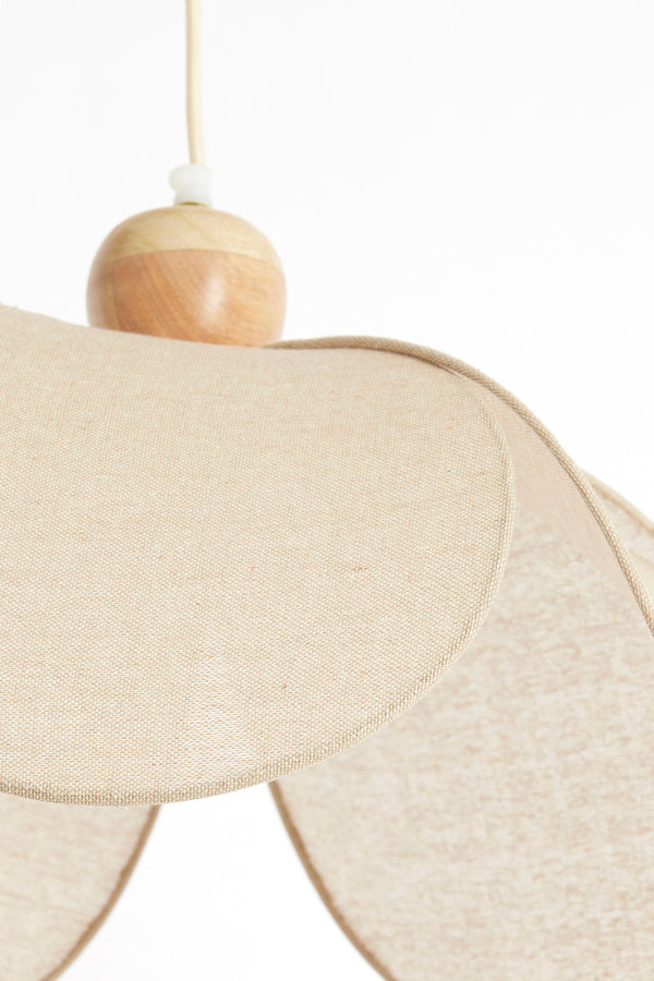 Hanging lamp 60x30 cm LAVRIRIA natural+wood
