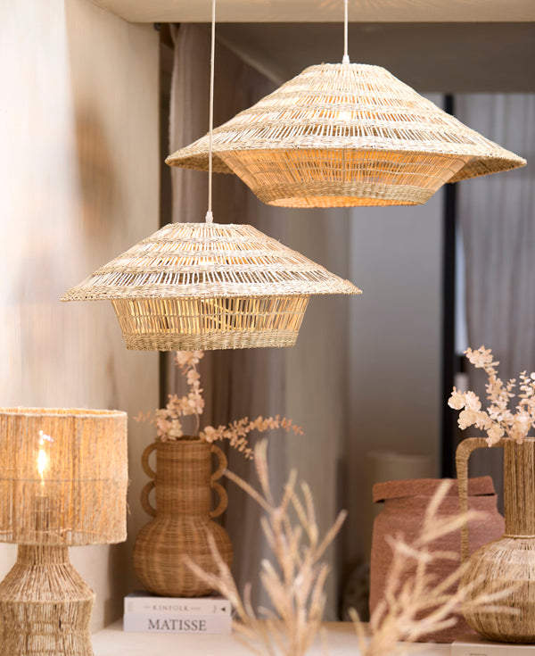 Hanging lamp 80x30 cm OWANA seagrass natural