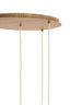 Hanging lamp 5L 76x140 cm HUXI wood print nat.+linen cream