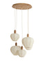 Hanging lamp 5L 76x140 cm HUXI wood print nat.+linen cream
