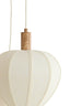 Hanging lamp 5L 76x140 cm HUXI wood print nat.+linen cream