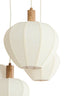 Hanging lamp 5L 76x140 cm HUXI wood print nat.+linen cream