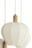 Hanging lamp 5L 76x140 cm HUXI wood print nat.+linen cream