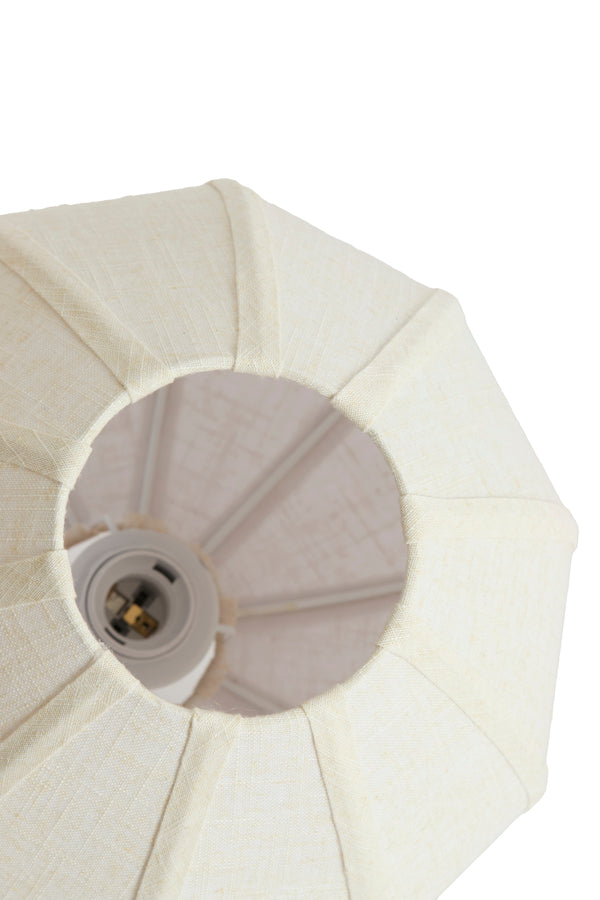 Hanging lamp 5L 76x140 cm HUXI wood print nat.+linen cream