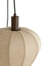 Hanging lamp 5L 76x140 cm HUXI wood prnt d brwn+linen nat.