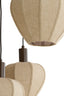 Hanging lamp 5L 76x140 cm HUXI wood prnt d brwn+linen nat.