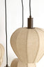 Hanging lamp 5L 76x140 cm HUXI wood prnt d brwn+linen nat.