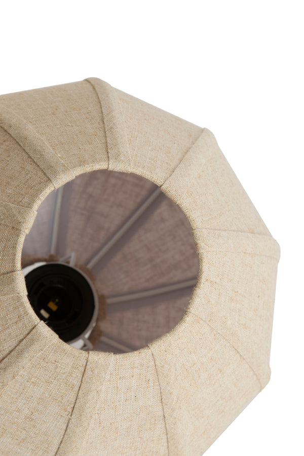 Hanging lamp 5L 76x140 cm HUXI wood prnt d brwn+linen nat.