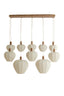 Hanging lamp 10L 138x49x180 cm HUXI wood prnt nat+linn cream