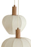 Hanging lamp 10L 138x49x180 cm HUXI wood prnt nat+linn cream