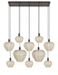 Hanging lamp 10L 138x49x180 cm HUXI wood prnt d brwn+linen n