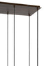 Hanging lamp 10L 138x49x180 cm HUXI wood prnt d brwn+linen n