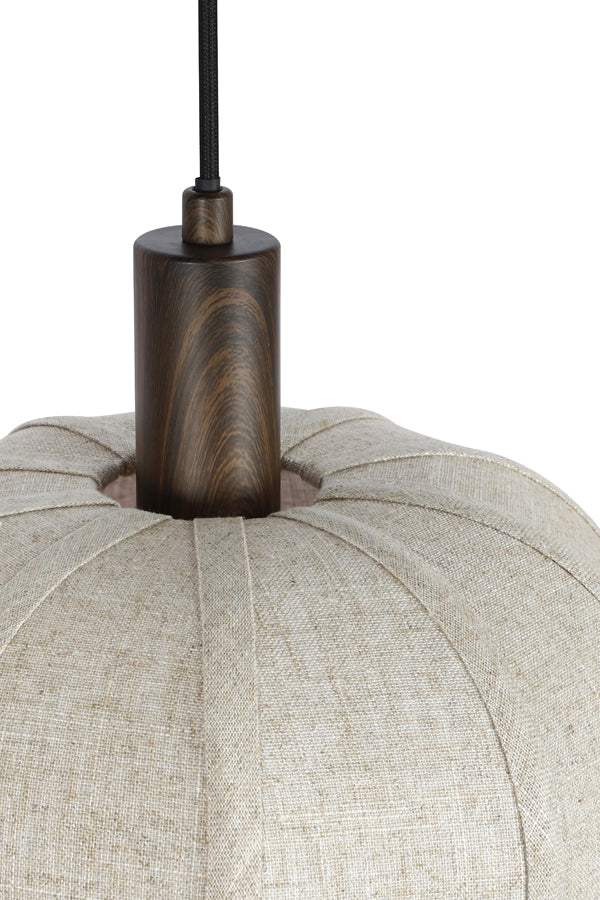 Hanging lamp 10L 138x49x180 cm HUXI wood prnt d brwn+linen n