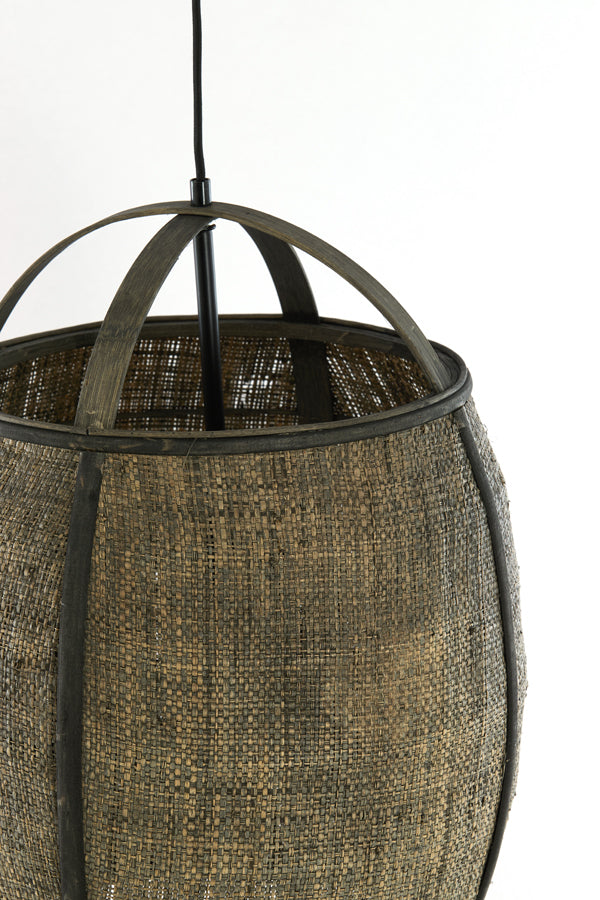 Hanging lamp 38,5x55 cm BOZONA rattan brown-grey
