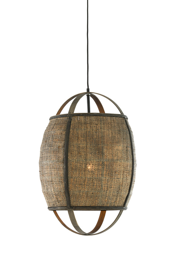 Hanging lamp 38,5x55 cm BOZONA rattan brown-grey